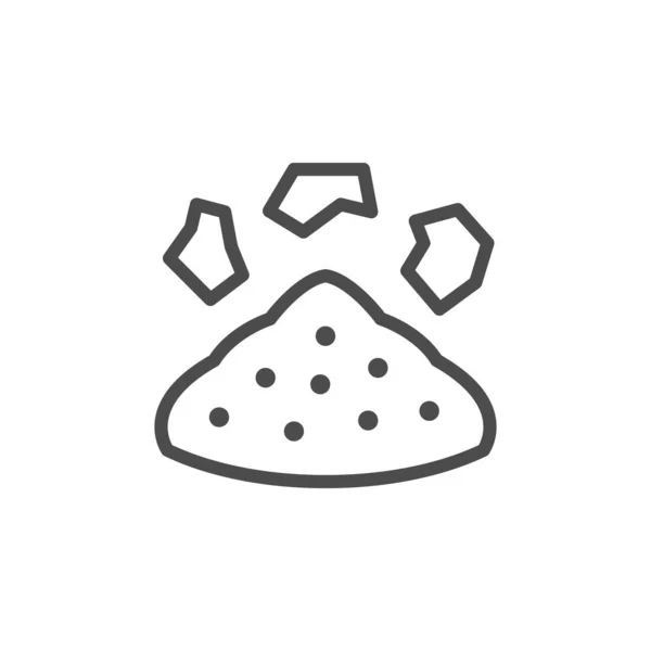 Pile of soil line outline icon — 스톡 벡터