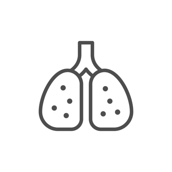 肺汚染線の輪郭アイコン — ストックベクタ