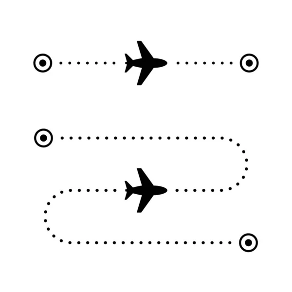 Ikona trasy lotu samolotu glif — Wektor stockowy