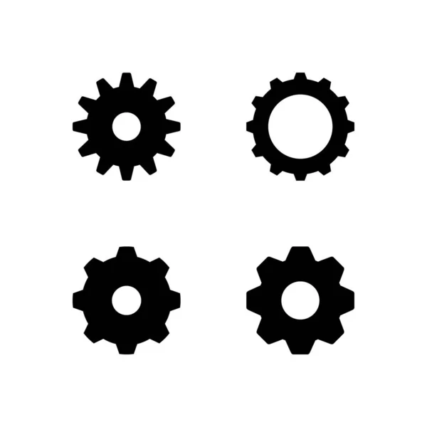 Set glyph icons of cogwheel — Stock Vector