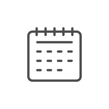 Takvim çizgisi ana hatları simgesi ve sayfa sembolü