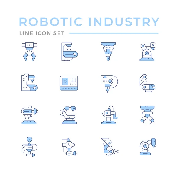 Set color line icons of robotic industry — Stock Vector