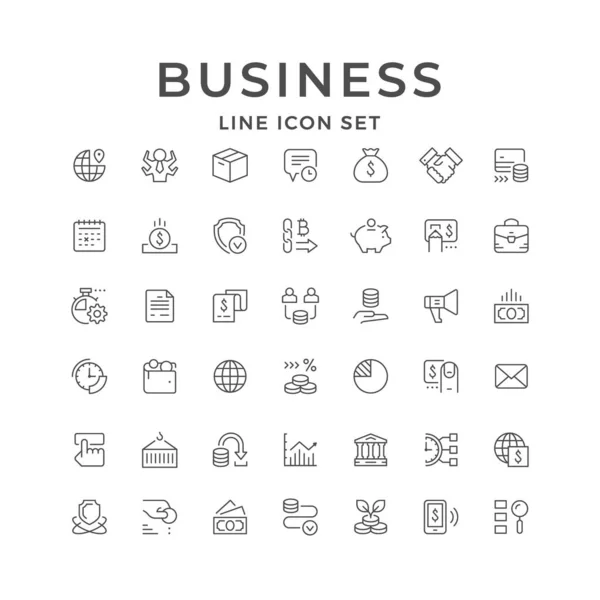 Establecer iconos de línea de negocio — Vector de stock