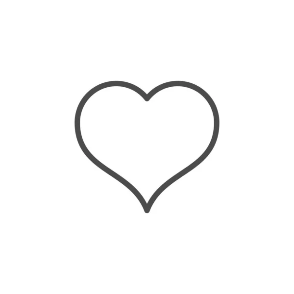 Ikona osnovy čáry srdce a romantický prvek — Stockový vektor