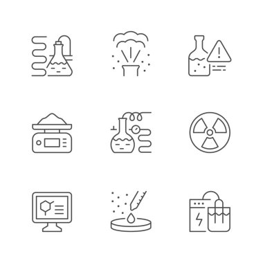 Kimyasal laboratuarın satır simgelerini ayarla