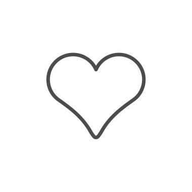 Kalp çizgisi ana hatları simge ve romantizm ögesi