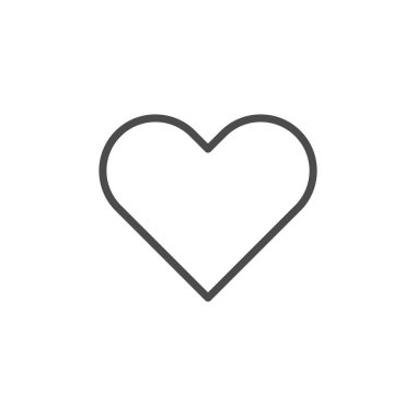 Kalp çizgisi ana hatları simge ve romantizm ögesi