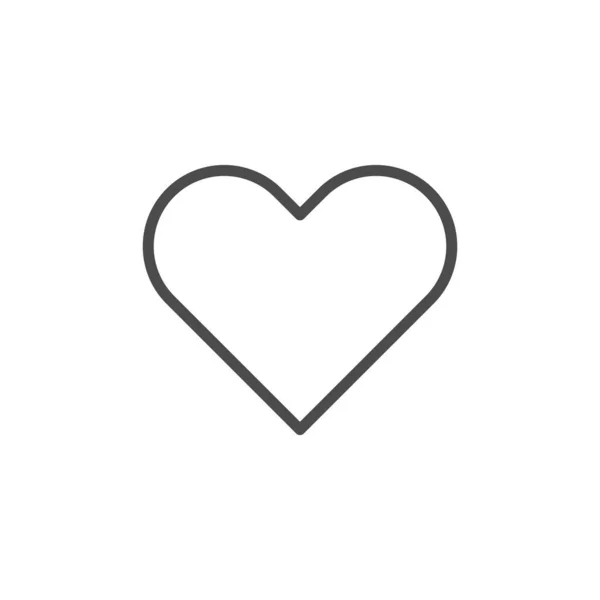 Icône de contour de ligne de coeur et élément de romance — Image vectorielle