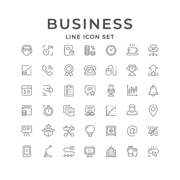 Establecer iconos de línea de negocio — Vector de stock