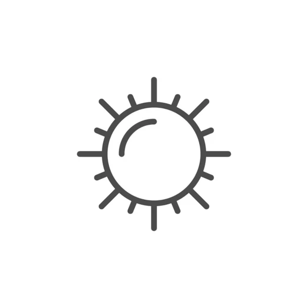 Sun line outline icon and light object — Stok Vektör