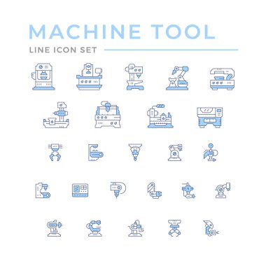 Makine alet, robot sanayi Icons set
