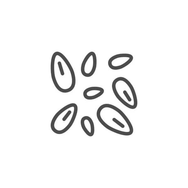Значок контура линии семян ячменя — стоковый вектор
