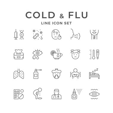 Soğuk algınlığı ve grip çizgisi simgeleri