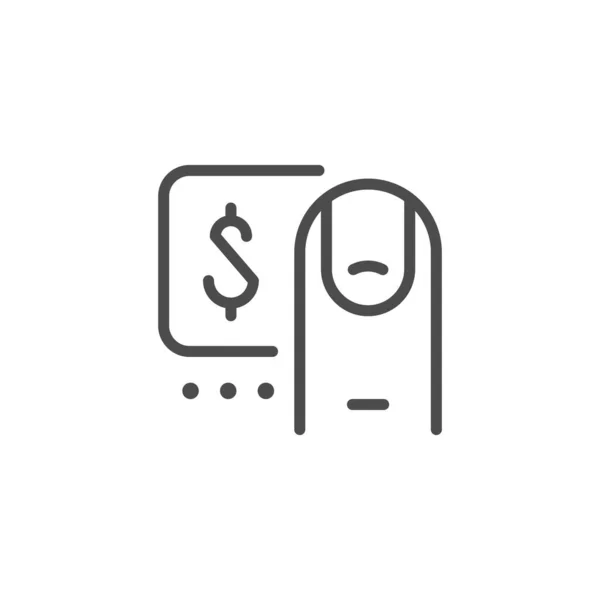 Icono de esquema de línea de pago biométrico — Archivo Imágenes Vectoriales