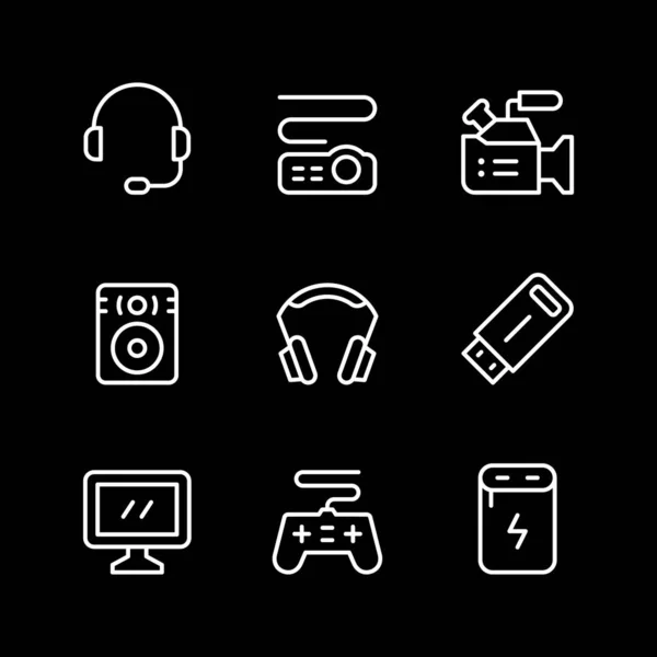 Set line icons of gadget — Stock Vector