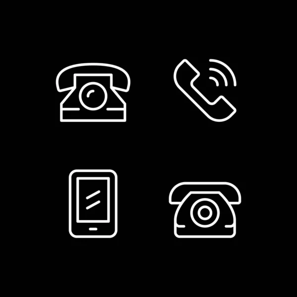 Ange rad ikoner av telefon — Stock vektor