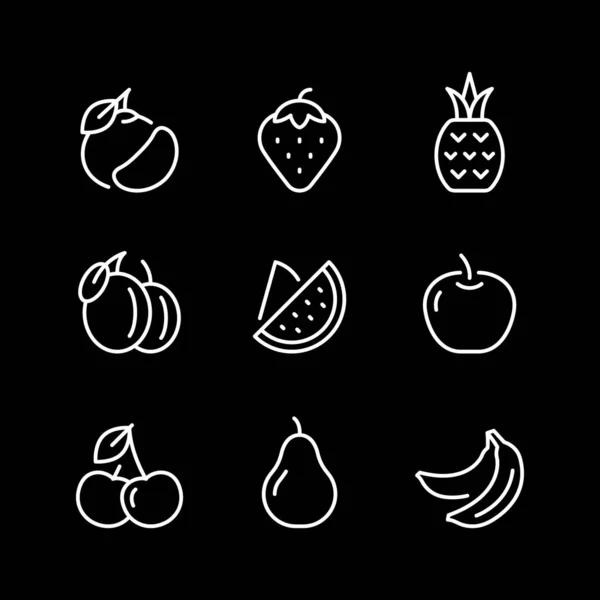 Set line icons of fruit — Stock Vector