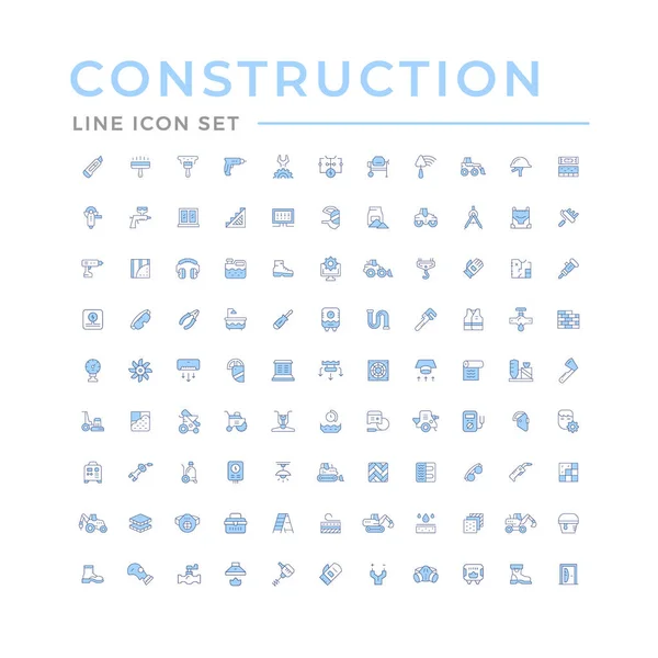 Set color line icons of construction and repair — Stock Vector