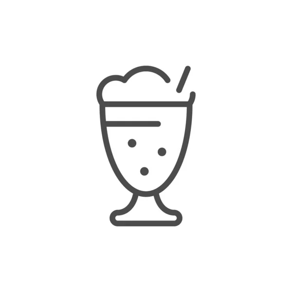 Ikona řádku mléčného koktejlu a mléčný výrobek — Stockový vektor