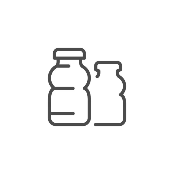 Ícone de contorno de linha de garrafa de leite — Vetor de Stock