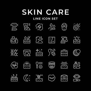 Cilt bakımının çizgi simgelerini ayarla