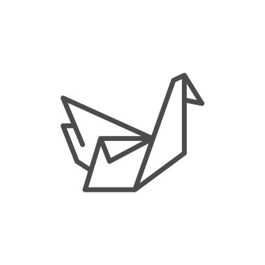 Origami çizgi ana hatları simge ve yaratıcılık kavramı