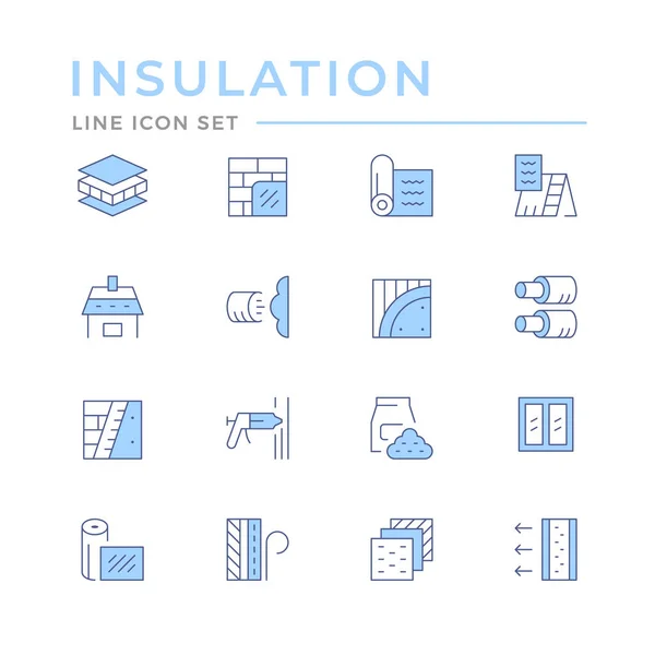 Set color line icons of insulation — Stock Vector