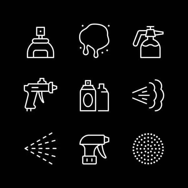 Set line icons of spray — Stock Vector