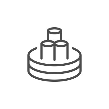 Optik fiber çizgi ana hatları simgesi