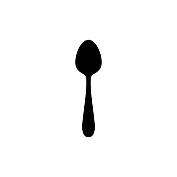 勺子字形图标和餐具概念 — 图库矢量图片