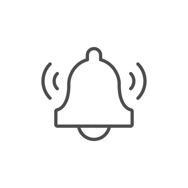 Icono de línea de campana y concepto de despertador — Vector de stock
