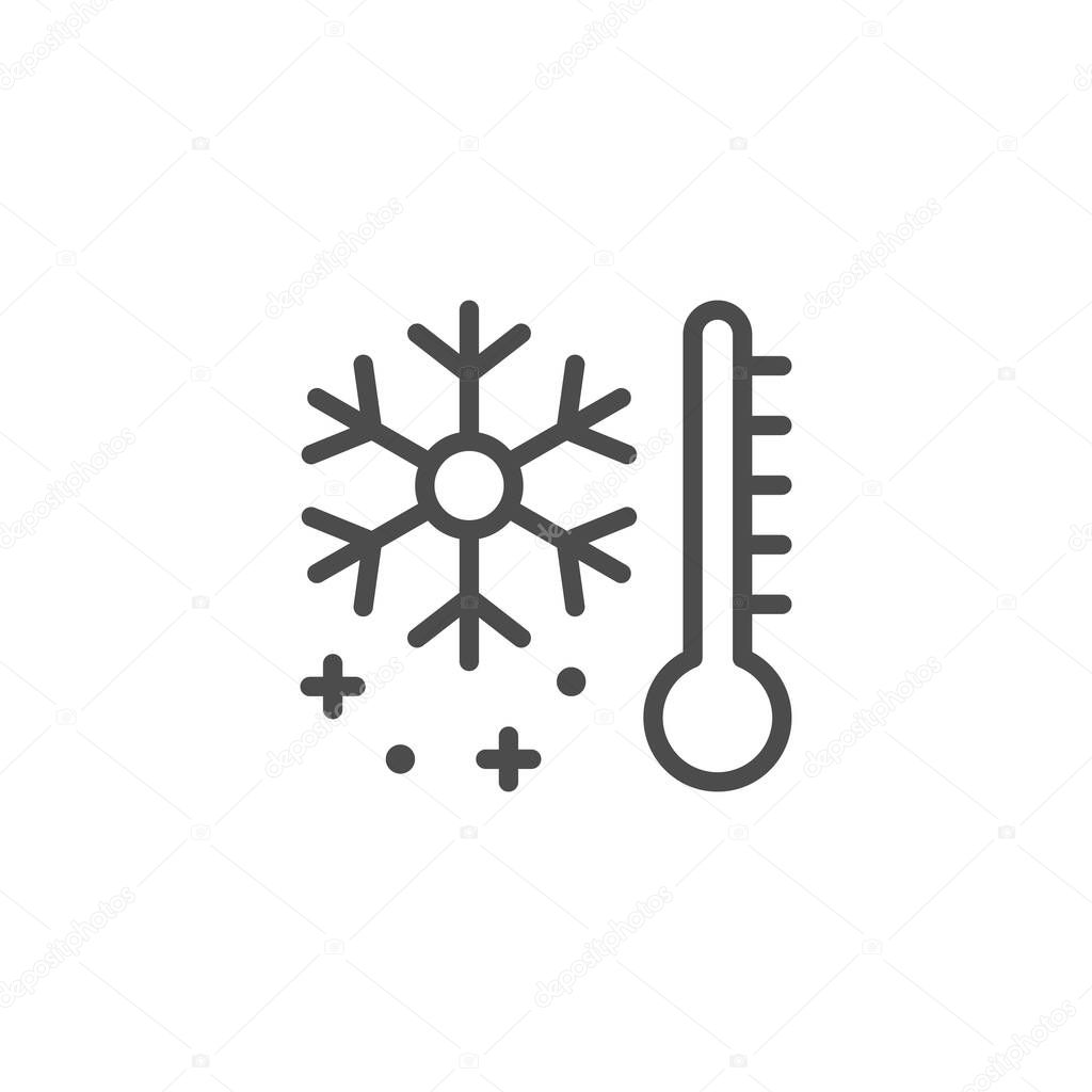 Storage temperature line outline icon