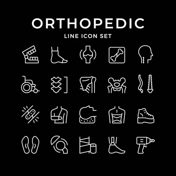 Stel lijn pictogrammen van orthopedie — Stockvector