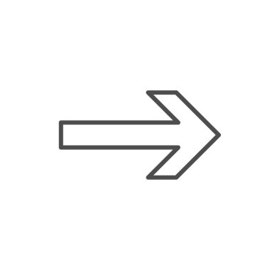 Ok çizgisi simgesi ve işaret işareti