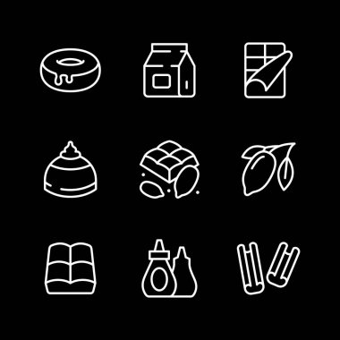 Kakao ve çikolatanın çizgili simgeleri