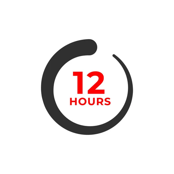 Icono de color 12h y concepto de tiempo — Vector de stock
