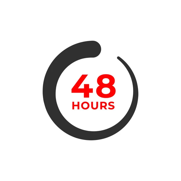 48h szín ikon és idő koncepció — Stock Vector