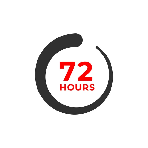 72h ícone de cor e conceito de tempo —  Vetores de Stock