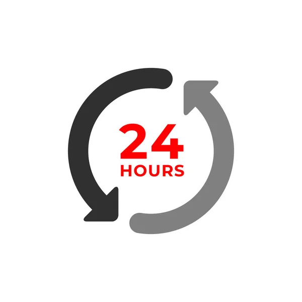 24小时彩色图标和时间概念 — 图库矢量图片