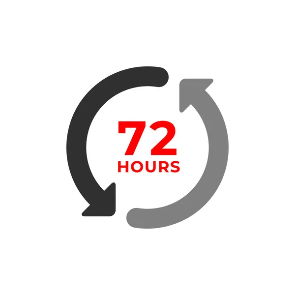 72h szín ikon és idő koncepció — Stock Vector