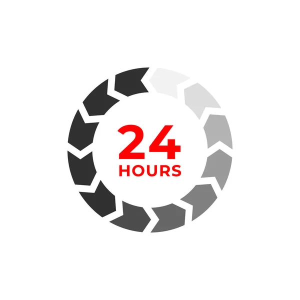 24小时彩色图标和时间概念 — 图库矢量图片