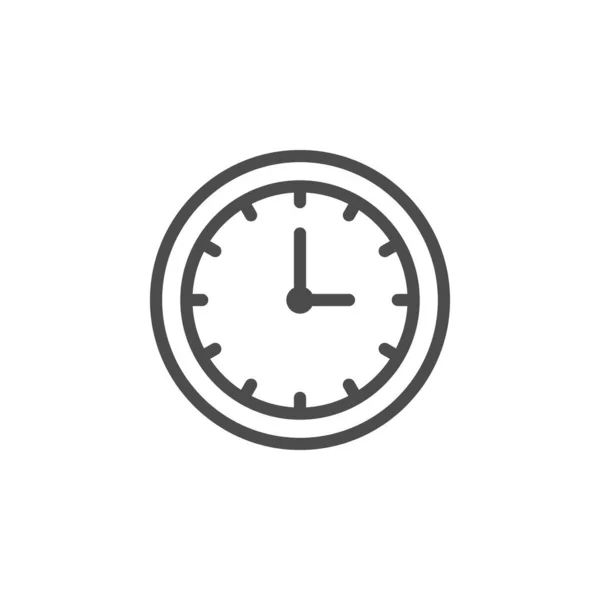 Klocka linje kontur ikon och tid koncept — Stock vektor