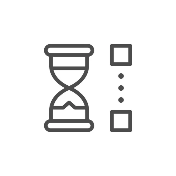 Timglaslinje kontur ikon och tid koncept — Stock vektor