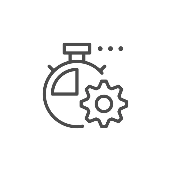 Paramétrage de l'heure icône contour ligne — Image vectorielle