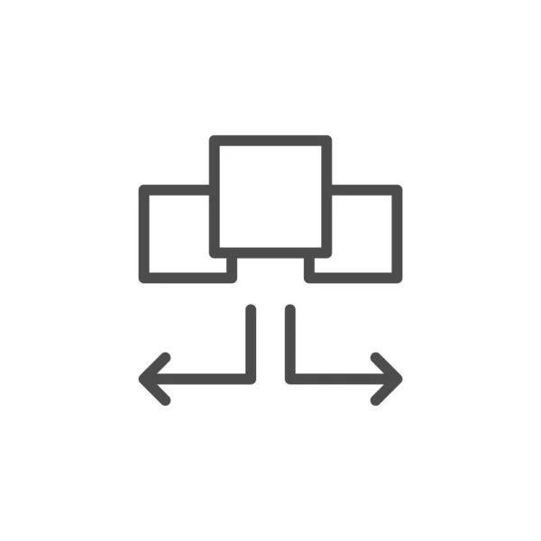 Taakverdeling lijn schets pictogram — Stockvector