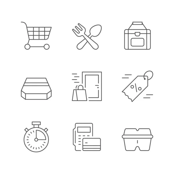 Définir les icônes de la livraison de nourriture — Image vectorielle