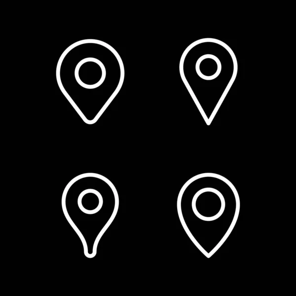 Establecer iconos de línea de pin de ubicación — Vector de stock