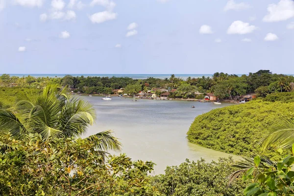 Caraiva Bahia Állam Brazília 2019 Szeptember Riverside Panorama Tájak Mindennapi — Stock Fotó