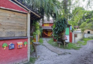 Bahia eyaletindeki Caraiva şehri - Brezilya