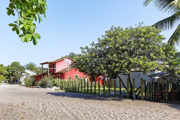 Sandstraße Mit Häusern Portugiesischen Kolonialstil Auf Kopfsteinpflasterstraßen Paraty Rio Janeiro — Stockfoto